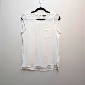 Massimo Dutti 100% Silk Top in White (Size 6)